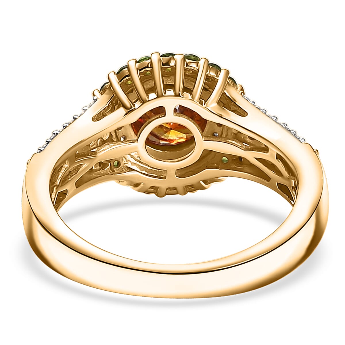D'Joy Picos Altos Sphalerite and Multi Gemstone 2.75 ctw Solar Eden Ring in 18K Vermeil Yellow Gold Over Sterling Silver (Size 7.0) image number 4