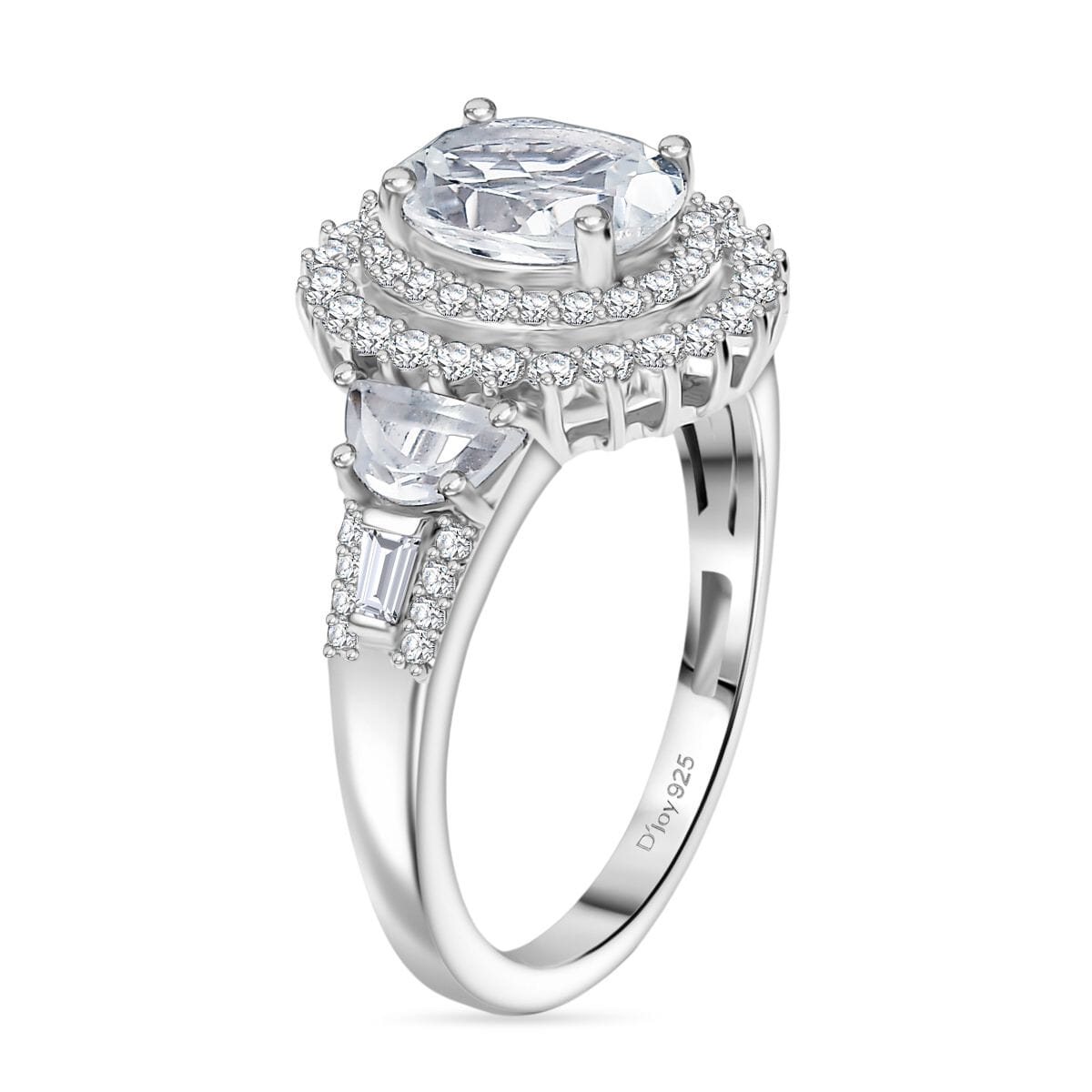 D'Joy Golconda Topaz 2.50 ctw Victorian Tiara Ring in Platinum Over Sterling Silver (Size 10.0) image number 3