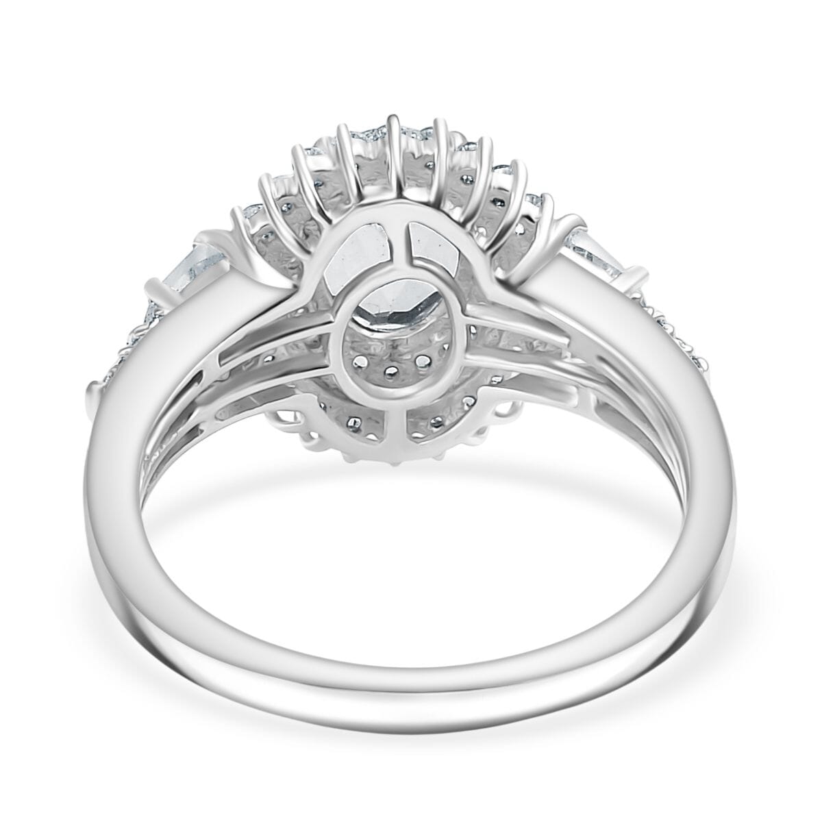 D'Joy Golconda Topaz 2.50 ctw Victorian Tiara Ring in Platinum Over Sterling Silver (Size 10.0) image number 4