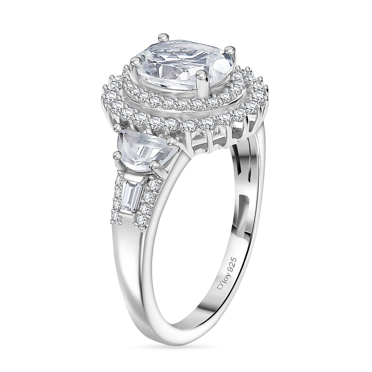 D'Joy Golconda Topaz 2.50 ctw Victorian Tiara Ring in Platinum Over Sterling Silver (Size 6.0) image number 3