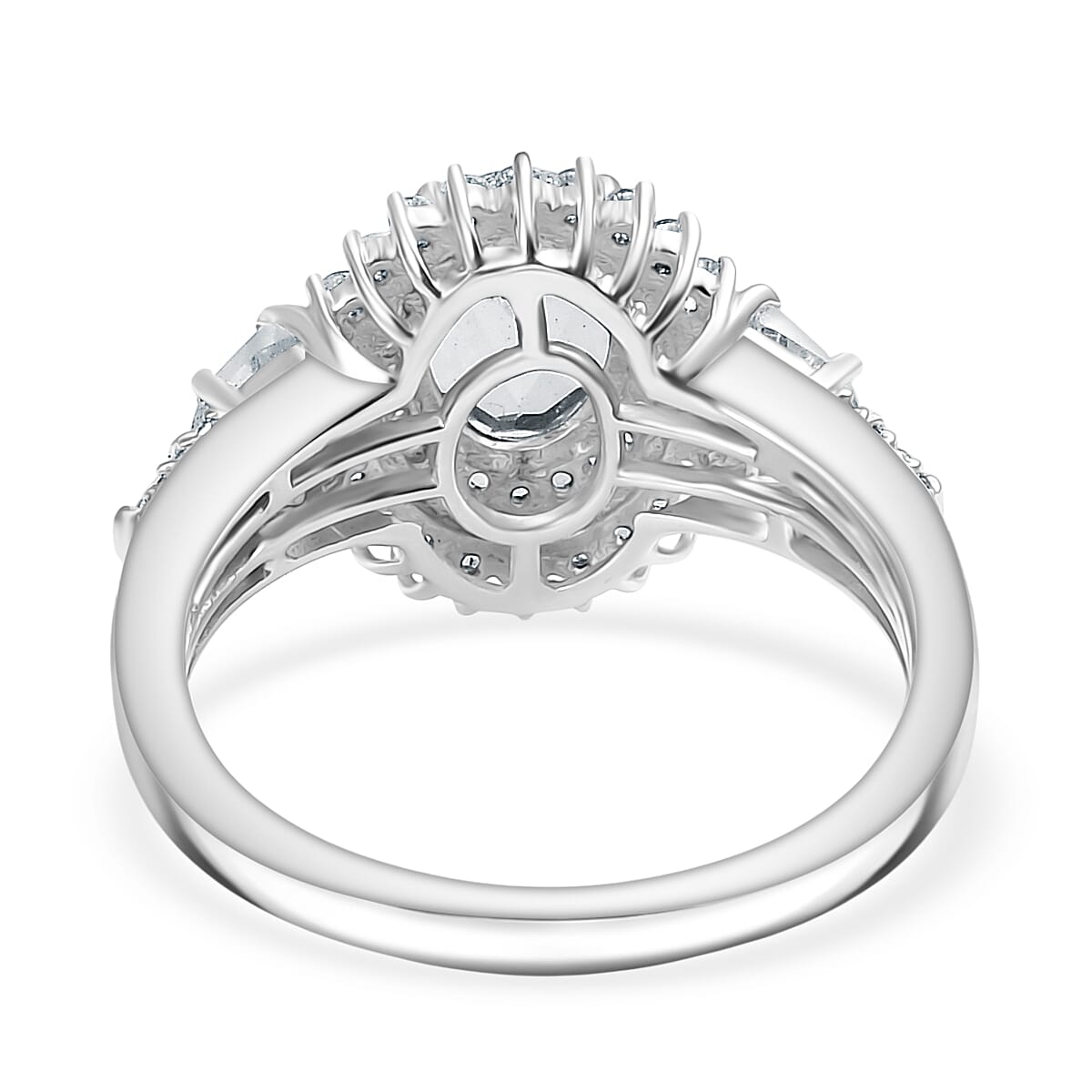 D'Joy Golconda Topaz 2.50 ctw Victorian Tiara Ring in Platinum Over Sterling Silver (Size 6.0) image number 4