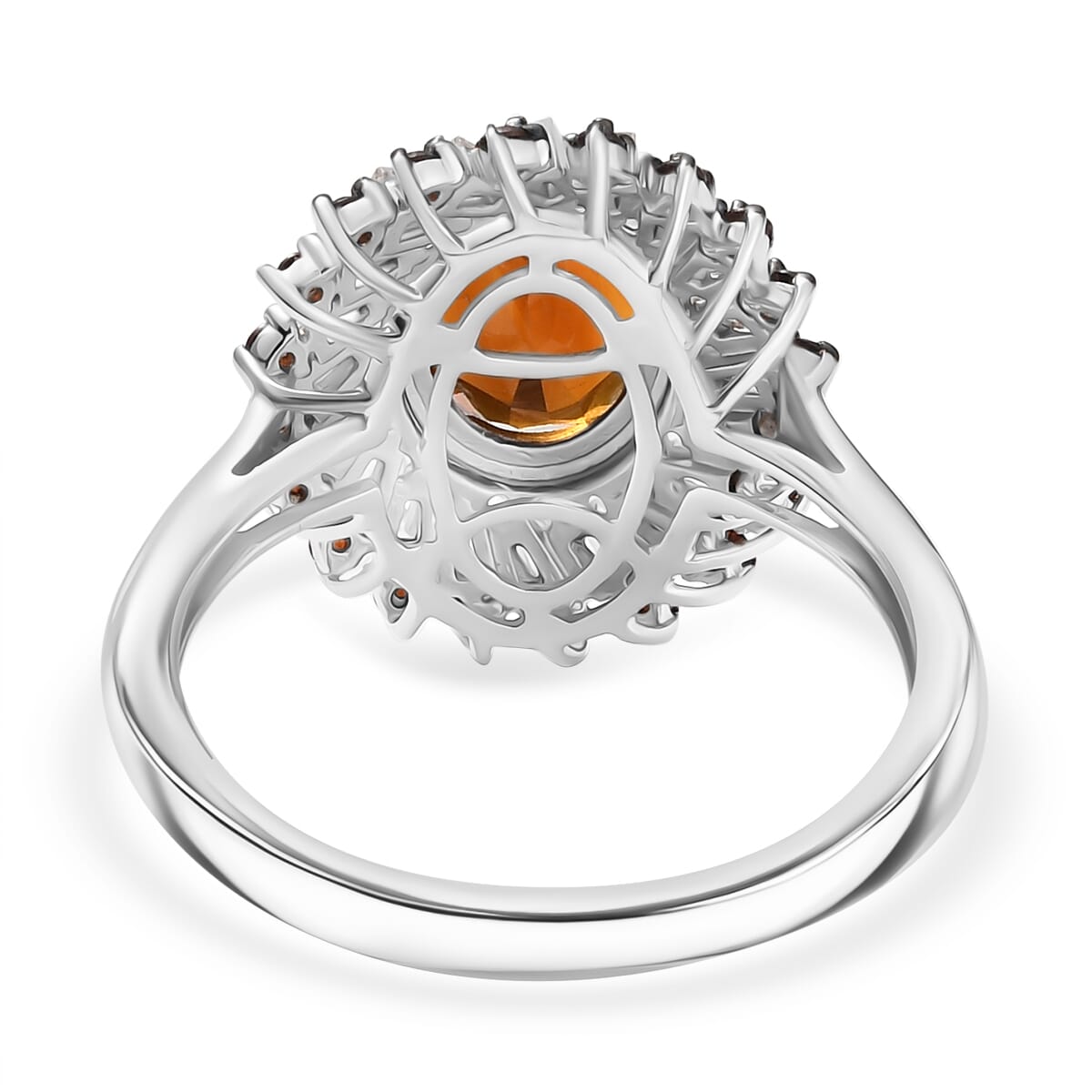D'Joy Brazilian Cherry Citrine and Multi Gemstone 2.50 ctw Ring in Platinum Over Sterling Silver (Size 10.0) image number 4
