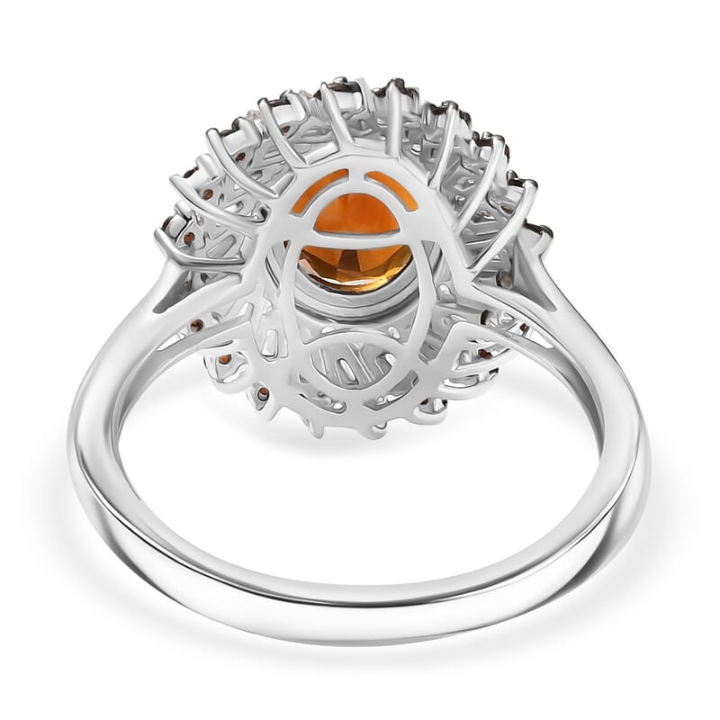 D'Joy Brazilian Cherry Citrine and Multi Gemstone 2.50 ctw Ring in Platinum Over Sterling Silver (Size 10.0)