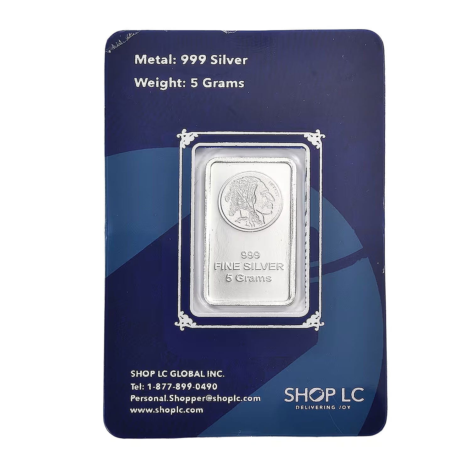 999 Fine Silver American Bison Bar 5 Grams