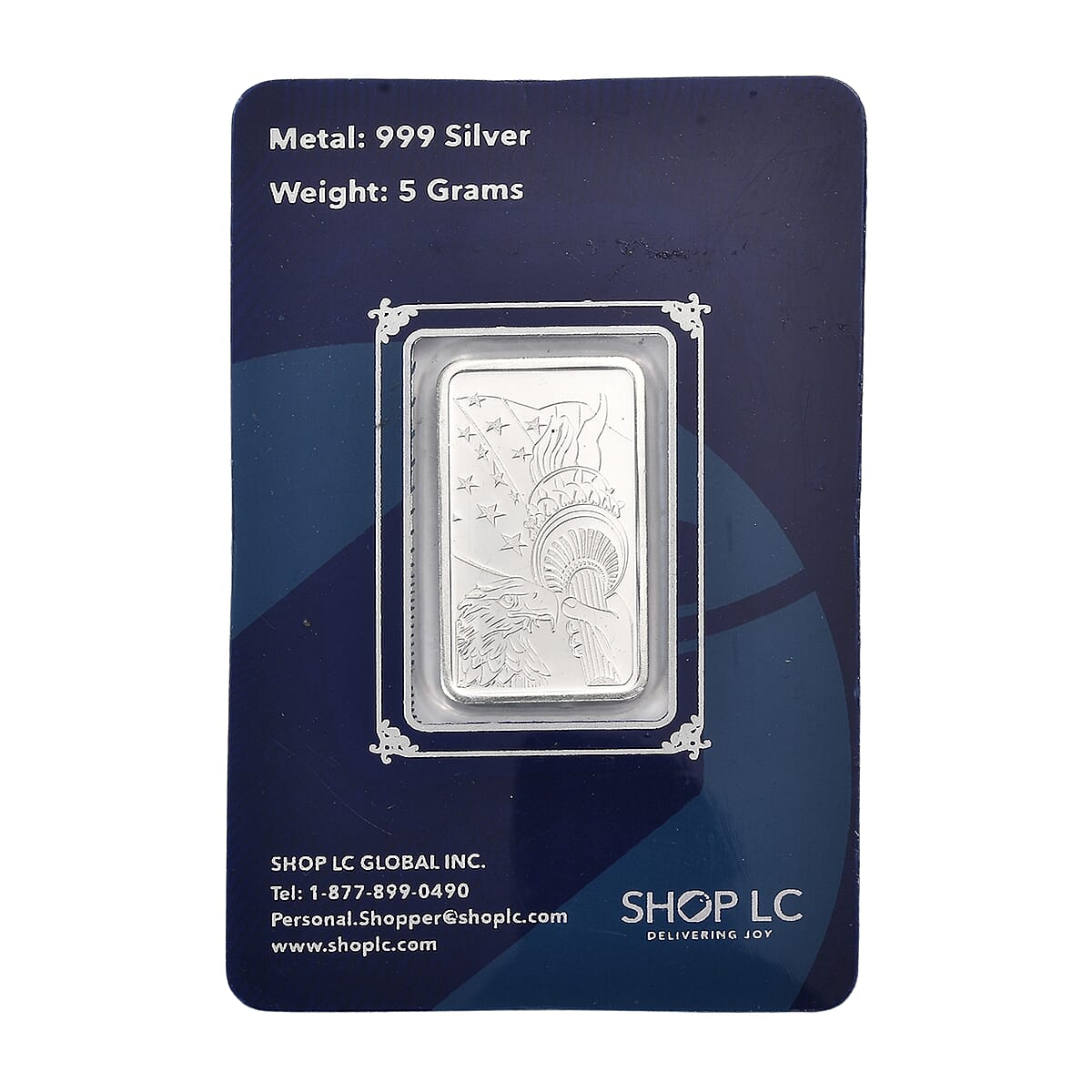 999 Fine Silver Statue of Liberty Bar 5 Grams image number 3