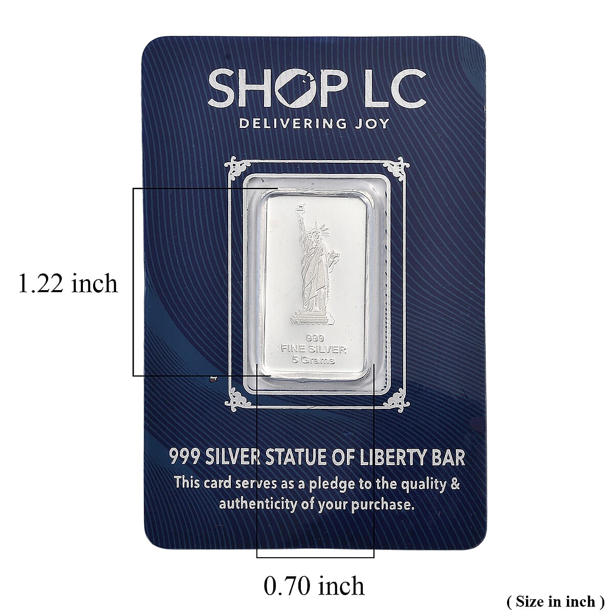  999 Fine Silver Statue of Liberty Bar 5 Grams (Del. in 10-12 Days) image number 4