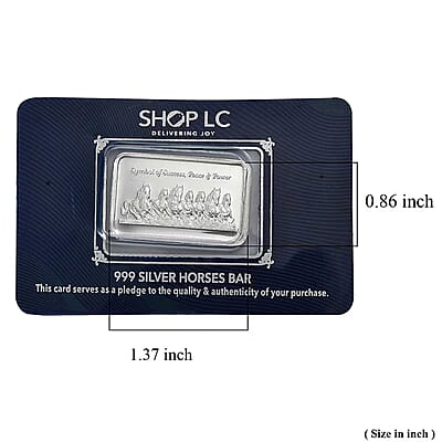 999 Fine Silver Victory Run Seven Horses Bar 10 Grams