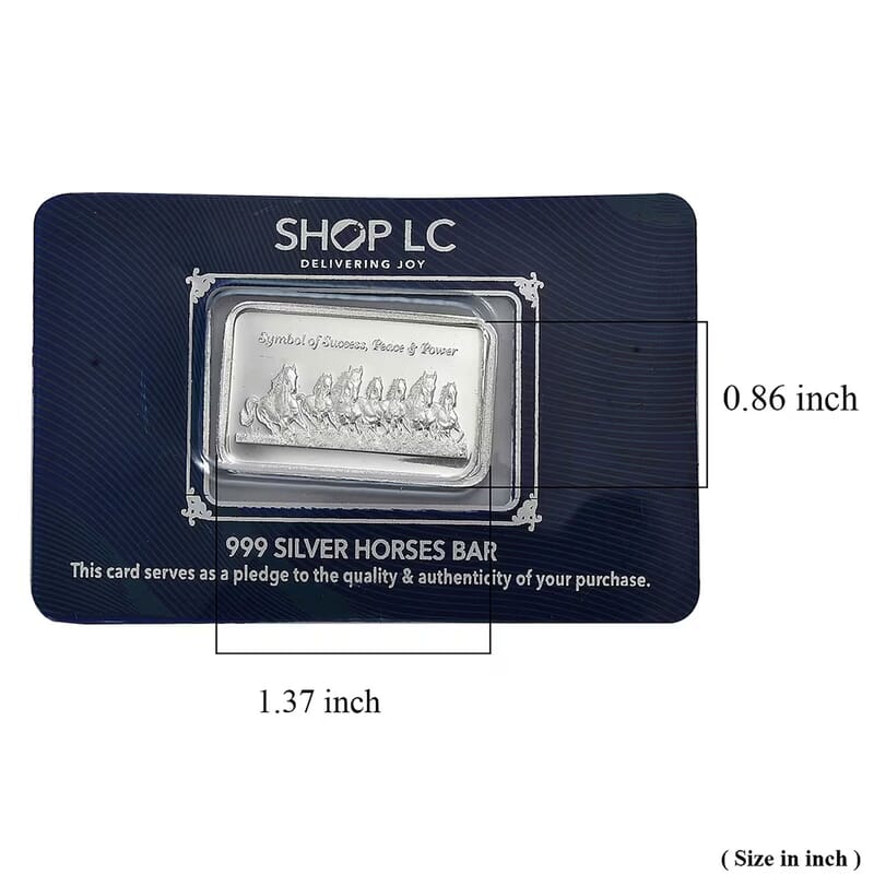 999 Fine Silver Victory Run Seven Horses Bar 10 Grams