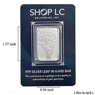  999 Fine Silver Guardian of Earth – Hand of Nature Bar 10 Grams