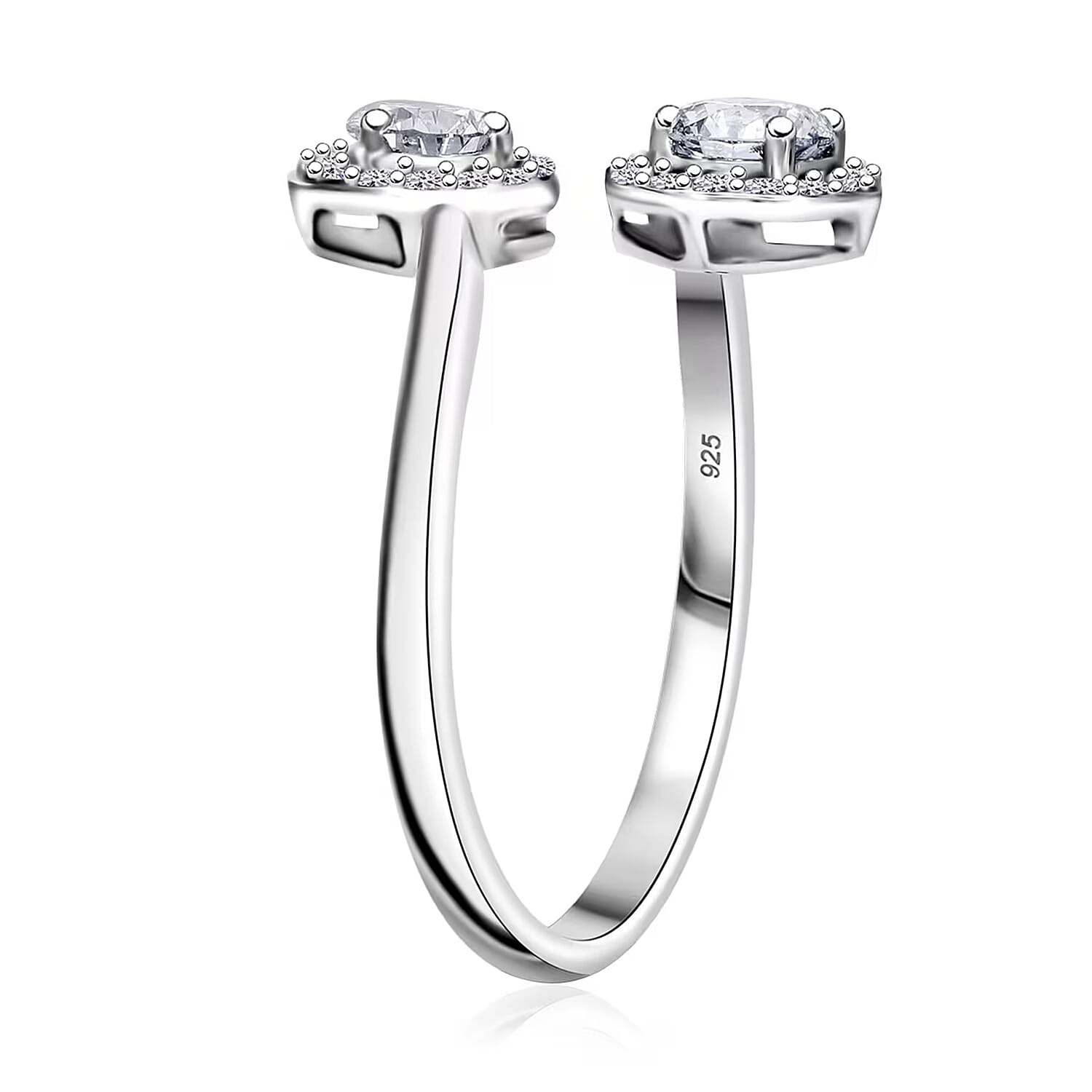 Luxuriant Lab Grown Diamond G-H VS 1.00 ctw Bypass Ring in Rhodium Over Sterling Silver (Size 10.0) 