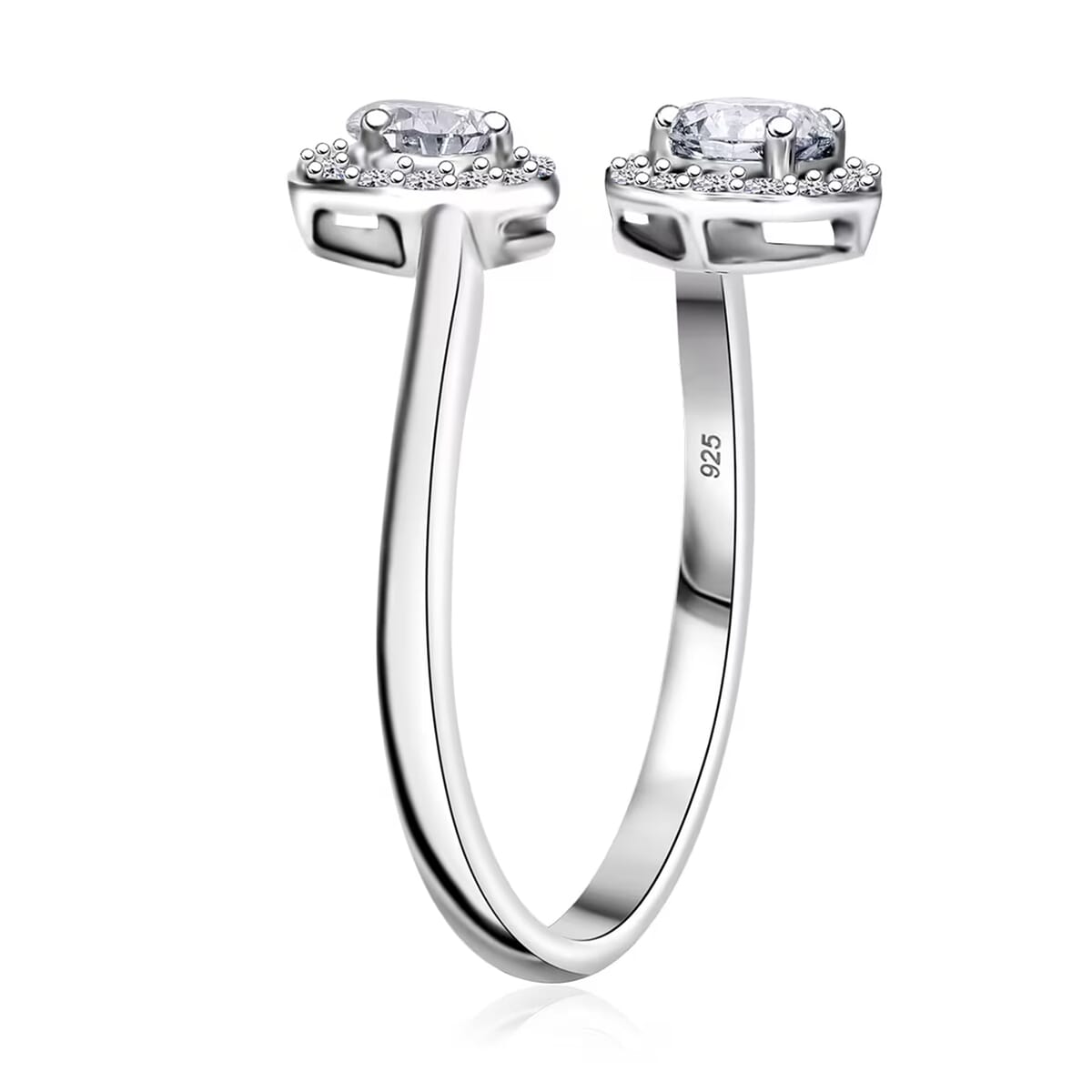 Luxuriant Lab Grown Diamond G-H VS 1.00 ctw Bypass Ring in Rhodium Over Sterling Silver (Size 10.0)  image number 8