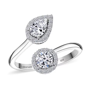 Luxuriant Lab Grown Diamond G-H VS 1.00 ctw Bypass Ring in Rhodium Over Sterling Silver (Size 7.0) 