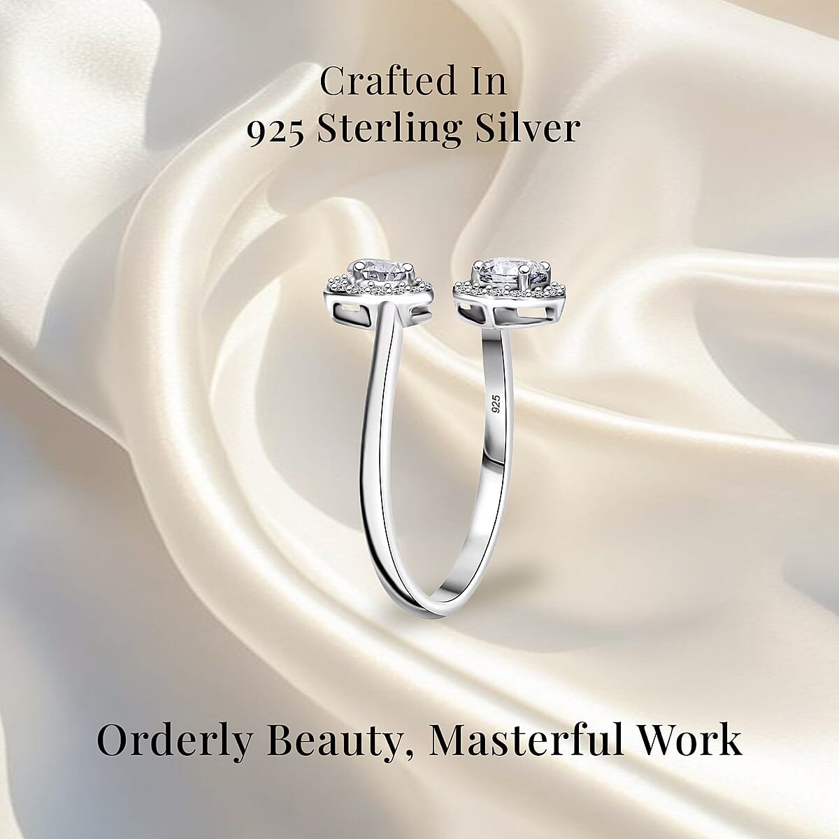 Luxuriant Lab Grown Diamond G-H VS 1.00 ctw Bypass Ring in Rhodium Over Sterling Silver (Size 8.0)  image number 2