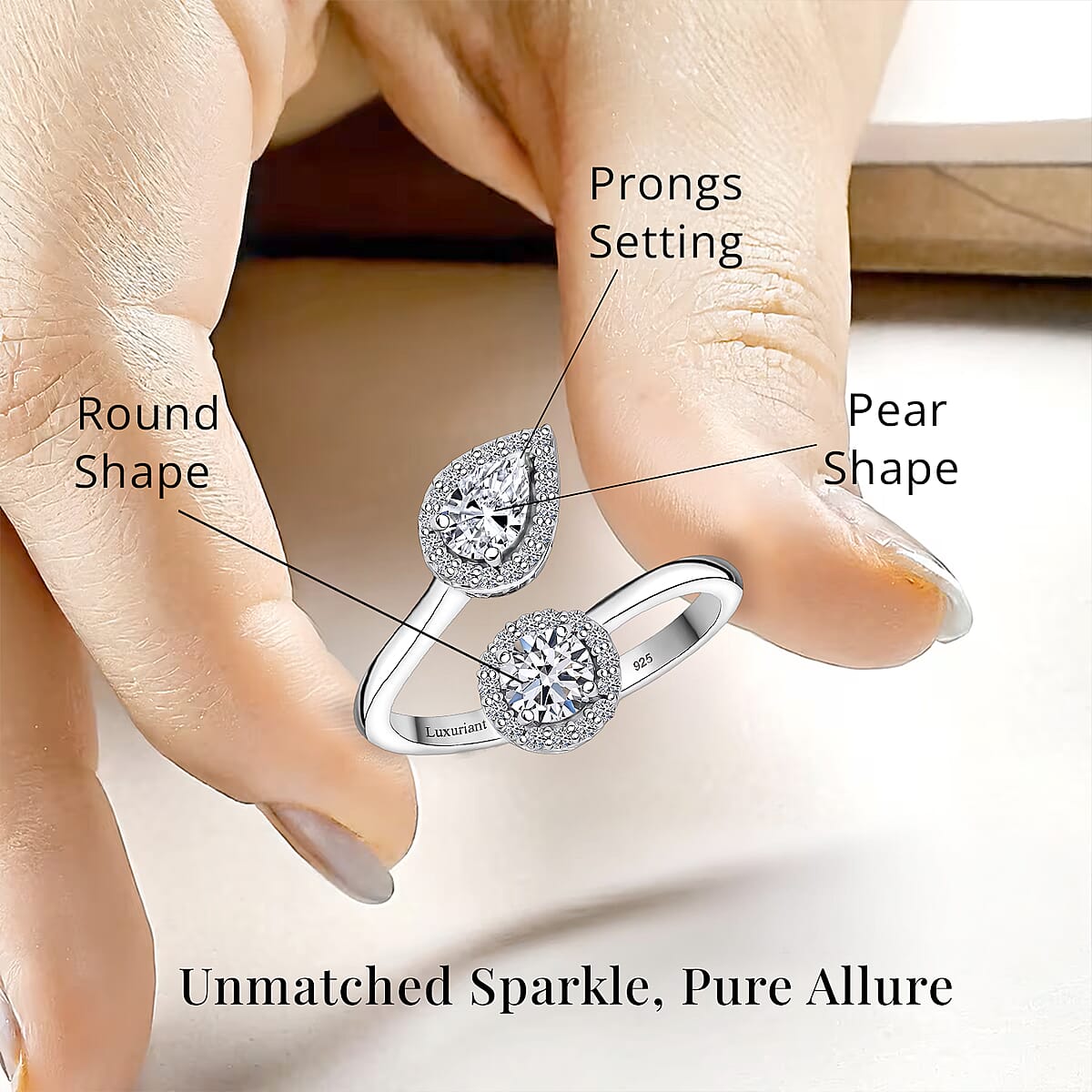 Luxuriant Lab Grown Diamond G-H VS 1.00 ctw Bypass Ring in Rhodium Over Sterling Silver (Size 8.0)  image number 5