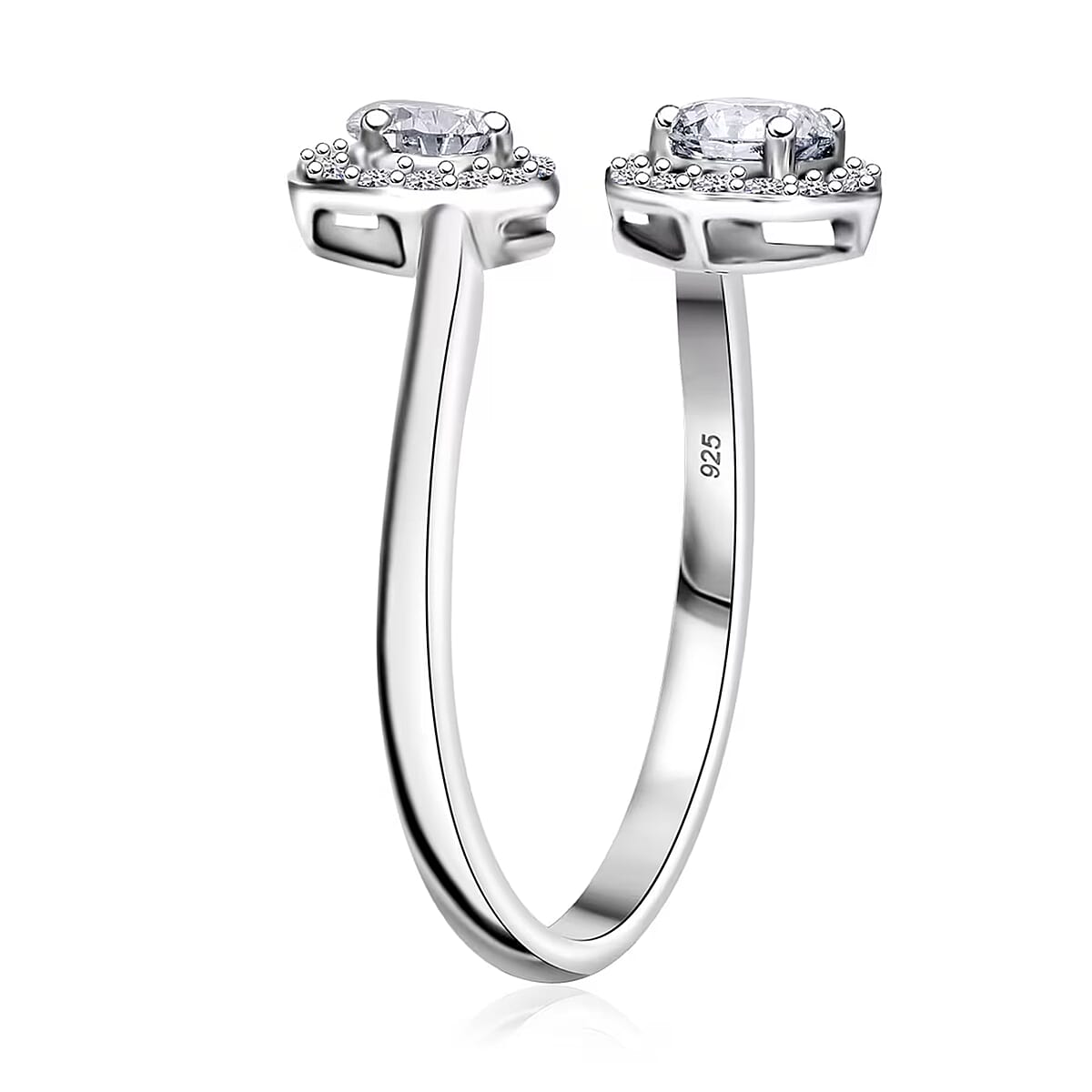 Luxuriant Lab Grown Diamond G-H VS 1.00 ctw Bypass Ring in Rhodium Over Sterling Silver (Size 8.0)  image number 8