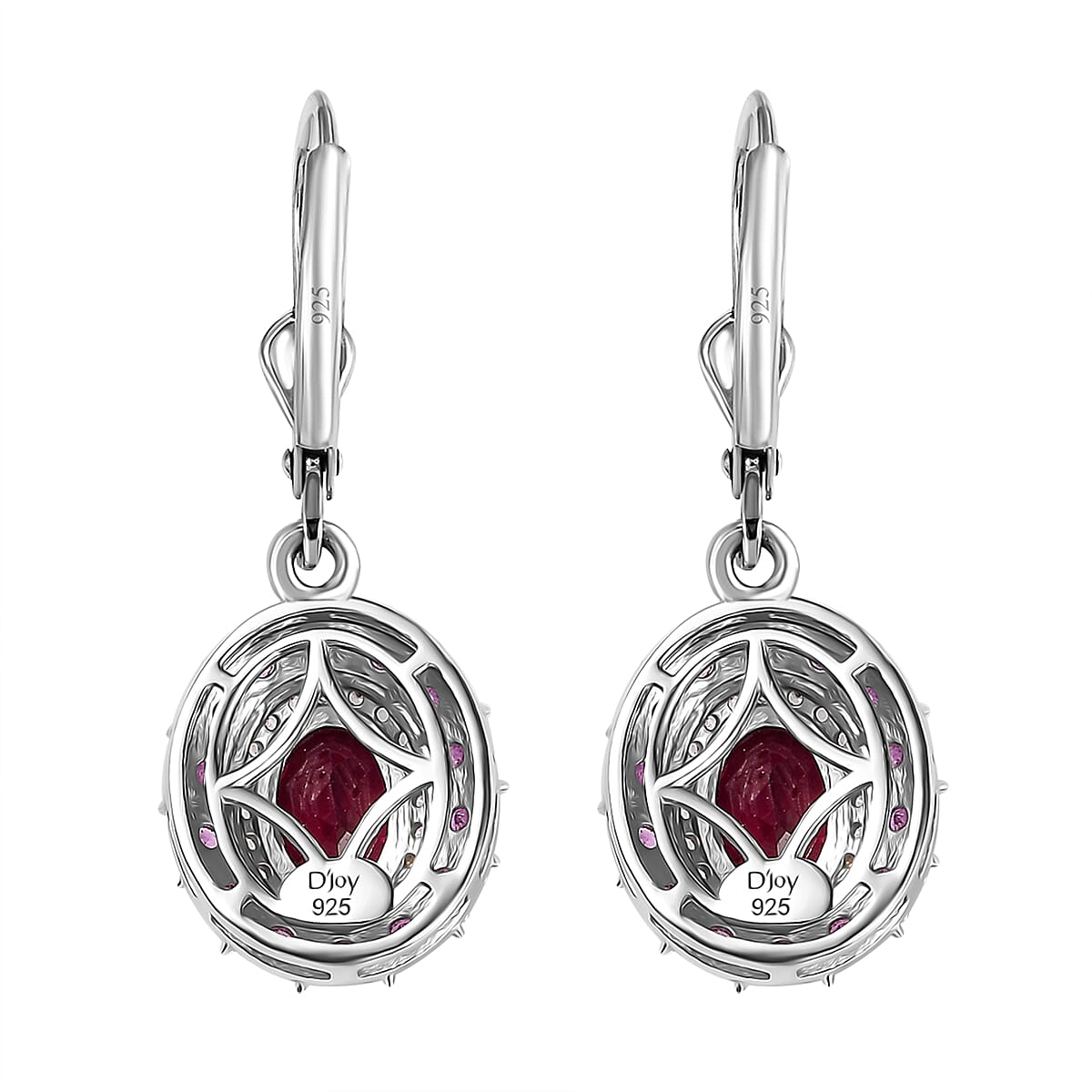 D'Joy Orissa Rhodolite Garnet and Multi Gemstone 2.80 ctw Timeless Elegance Earrings in Rhodium Over Sterling Silver