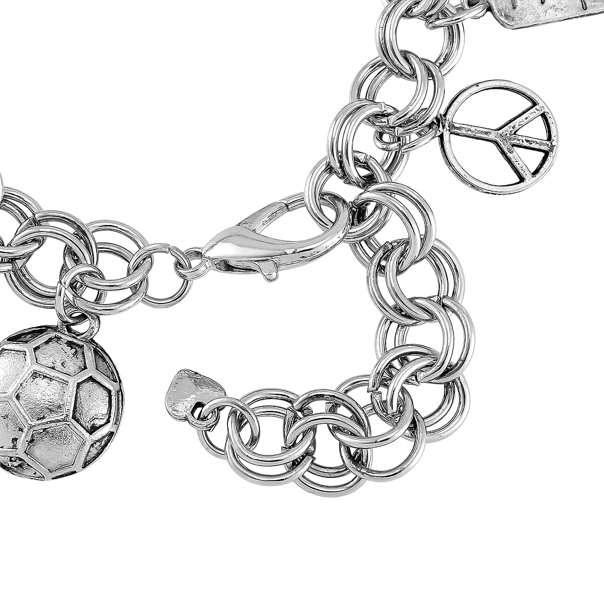 Strada Austrian Crystal Japanese Movement Bracelet Charm Watch in Silvertone (7.5-8.5In) image number 7