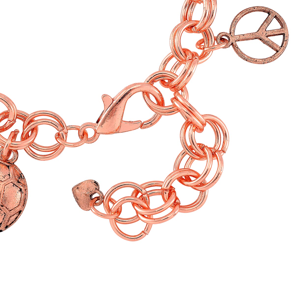 Strada Austrian Crystal Japanese Movement Bracelet Charm Watch in Rosetone (7.5-8.5In) image number 7