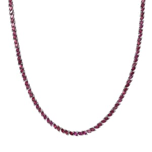 D'Joy D'Joy Orissa Rhodolite Garnet 25.40 ctw Vine Necklace in Rhodium Over Sterling Silver 18 Inches