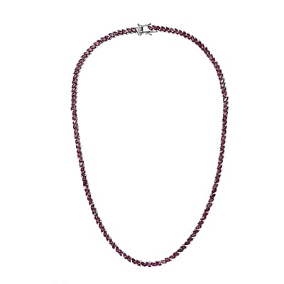 D'Joy D'Joy Orissa Rhodolite Garnet 25.40 ctw Vine Necklace in Rhodium Over Sterling Silver 18 Inches