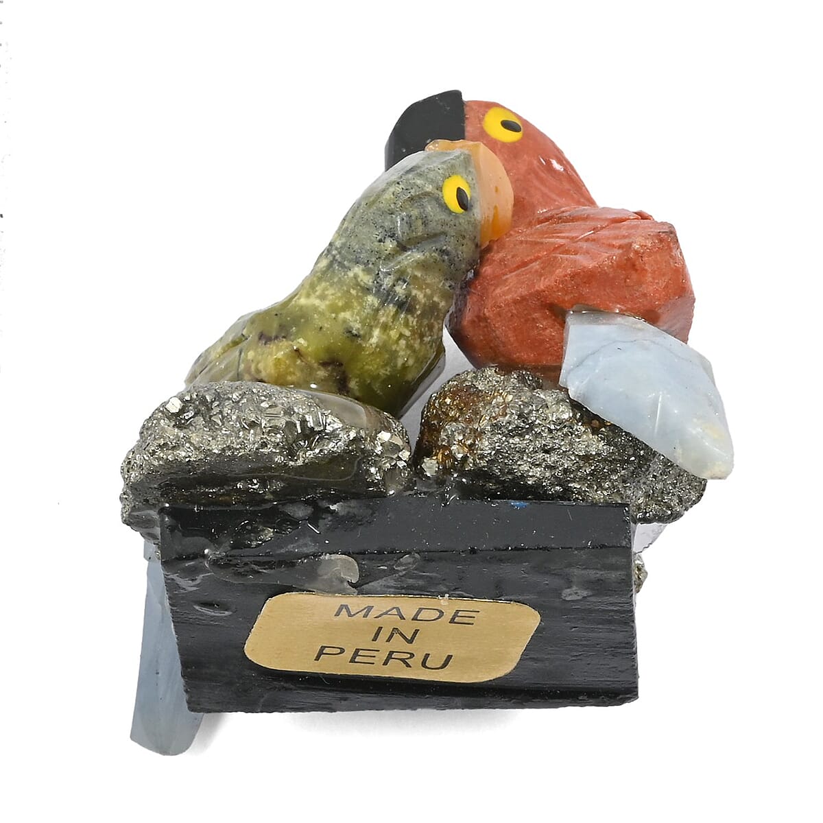 Multi Gemstone Carved Parrot Couple Approx 335cts image number 3