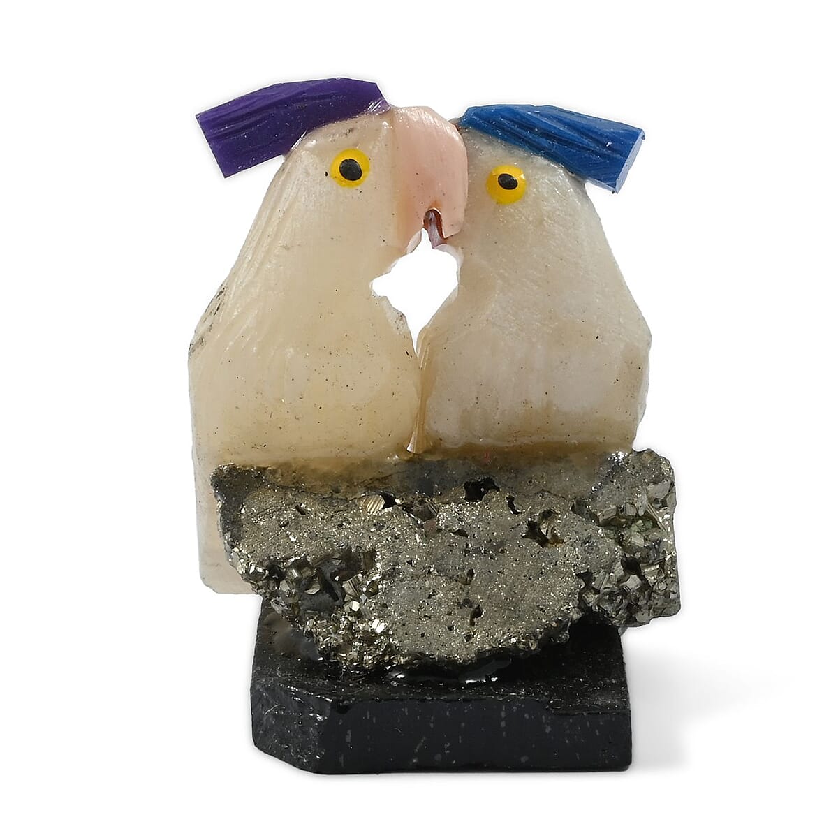 Multi Gemstone Carved Cockatoo Couple Approx 260cts image number 0