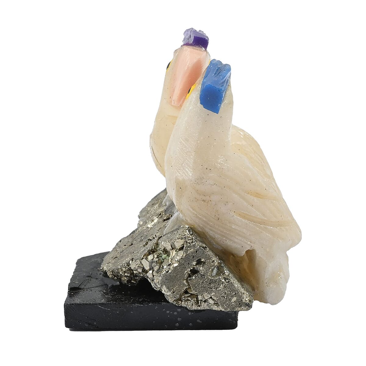 Multi Gemstone Carved Cockatoo Couple Approx 260cts image number 2