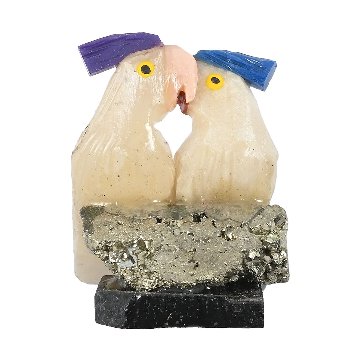 Multi Gemstone Carved Cockatoo Couple Approx 260cts image number 3