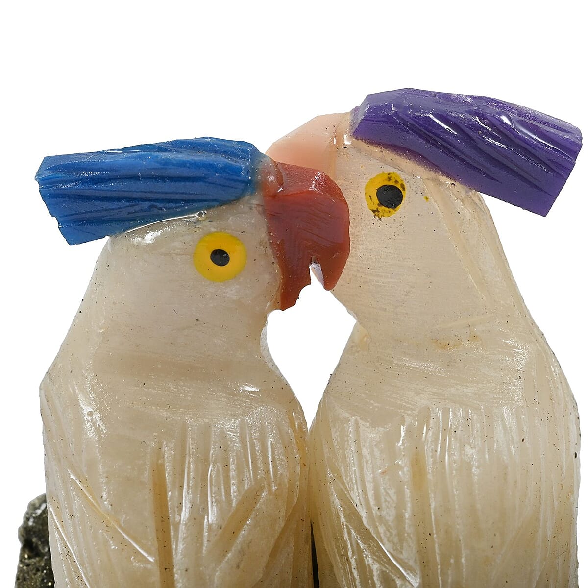 Multi Gemstone Carved Cockatoo Couple Approx 260cts image number 4