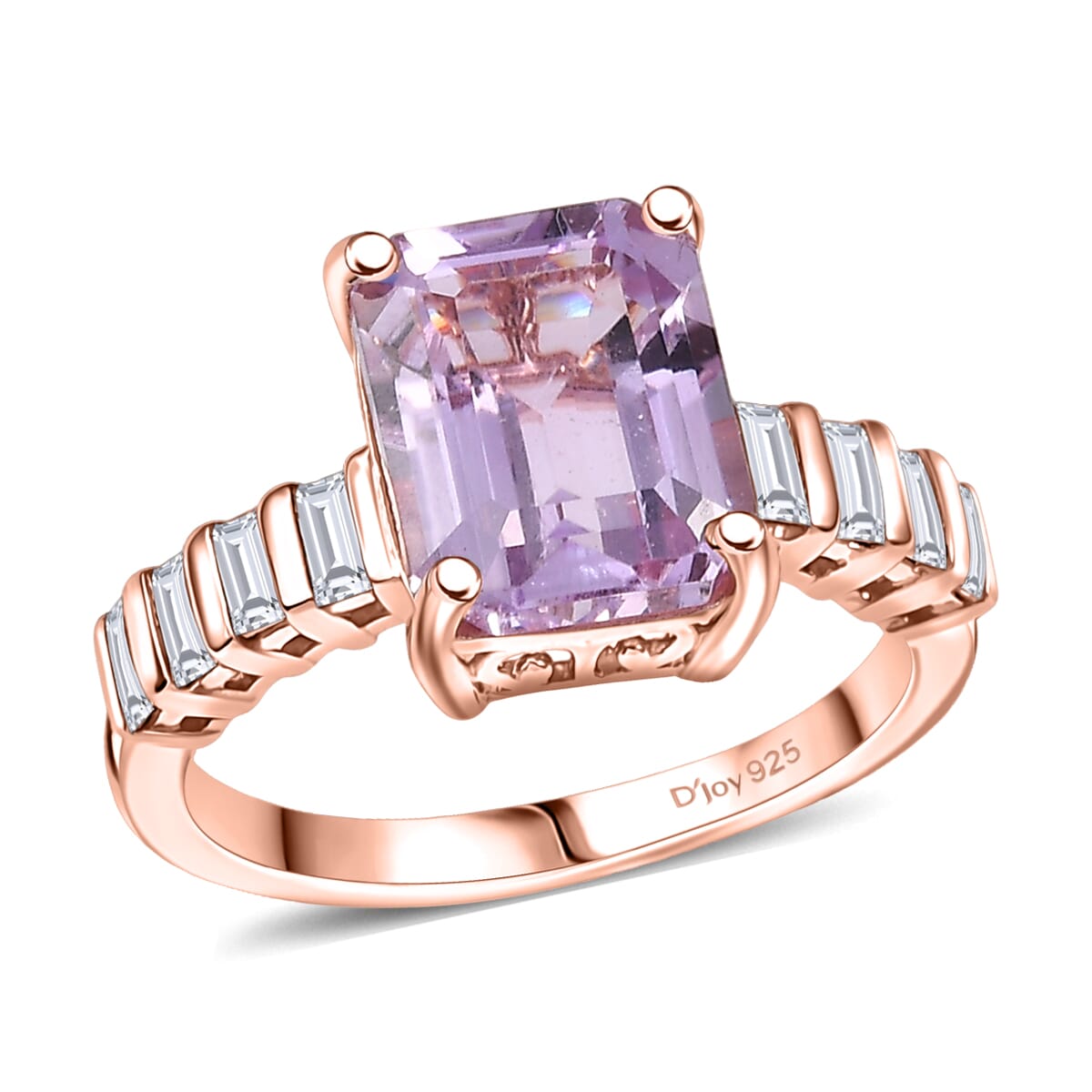 Premium Martha Rocha Kunzite, Moissanite Ring in 18K Vermeil RG Over Sterling Silver 4.60 ctw image number 0
