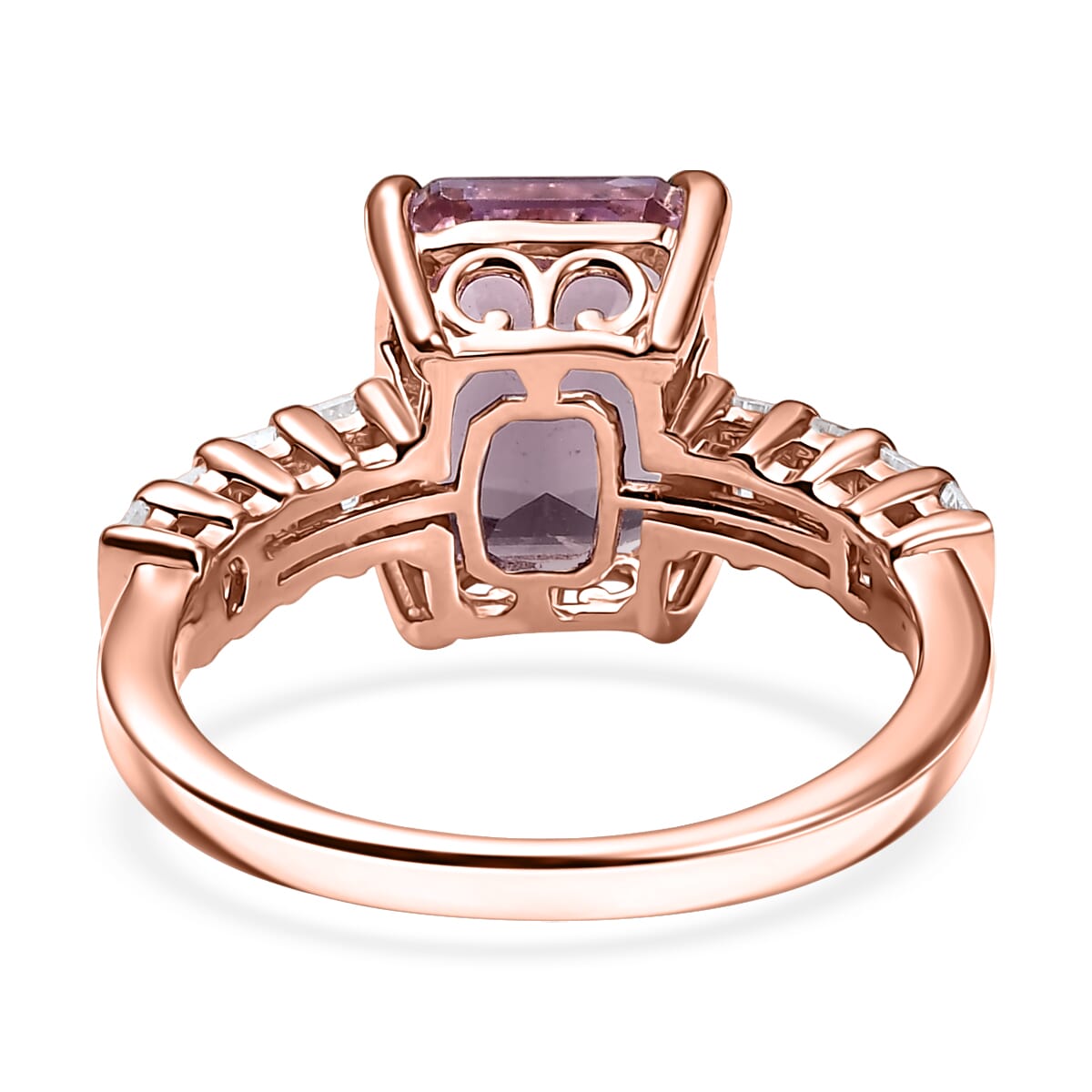 Premium Martha Rocha Kunzite, Moissanite Ring in 18K Vermeil RG Over Sterling Silver 4.60 ctw image number 4