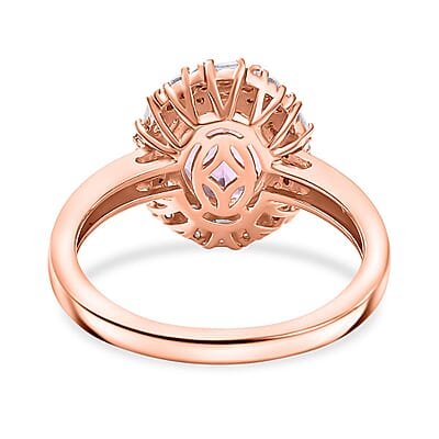D'Joy Premium Martha Rocha Kunzite and Moissanite 3.10 ctw Twilight Whispers Ring in 18K Vermeil Rose Gold Over Sterling Silver (Size 6.0)