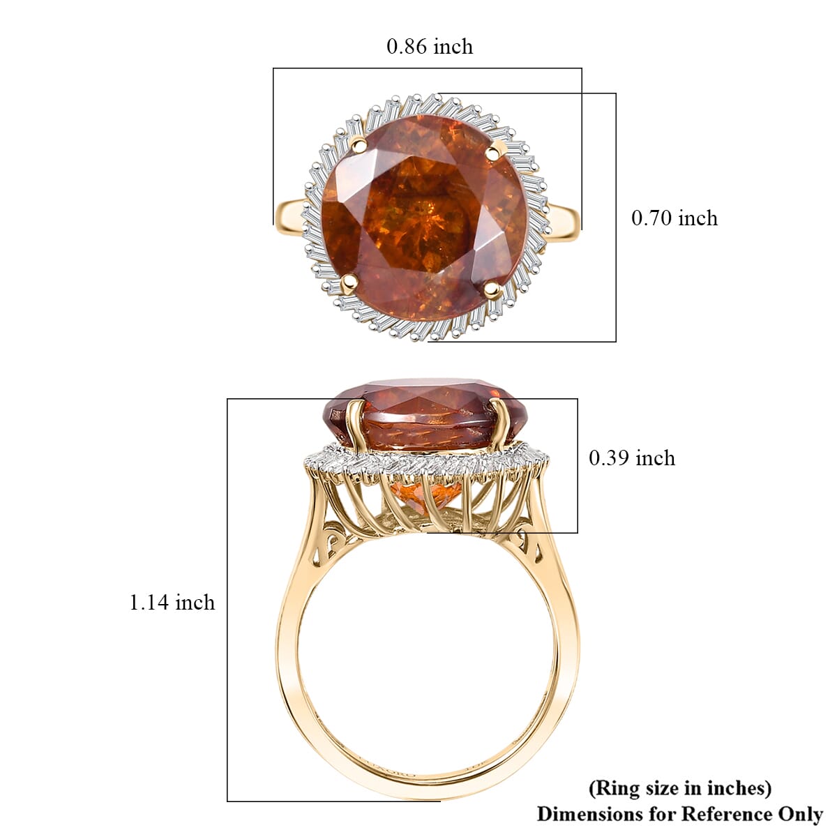 Luxoro Premium Picos Altos Sphalerite and G-H I2 Diamond 8.75 ctw Aurora Crown Ring in 10K Yellow Gold (Size 7.0) image number 5