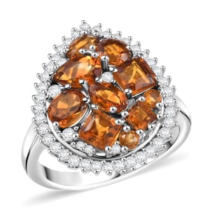 Karis Santa Ana Madeira Citrine and Multi Gemstone 2.75 ctw Miracle Garden Ring in Platinum Bond (Size 10.0) 