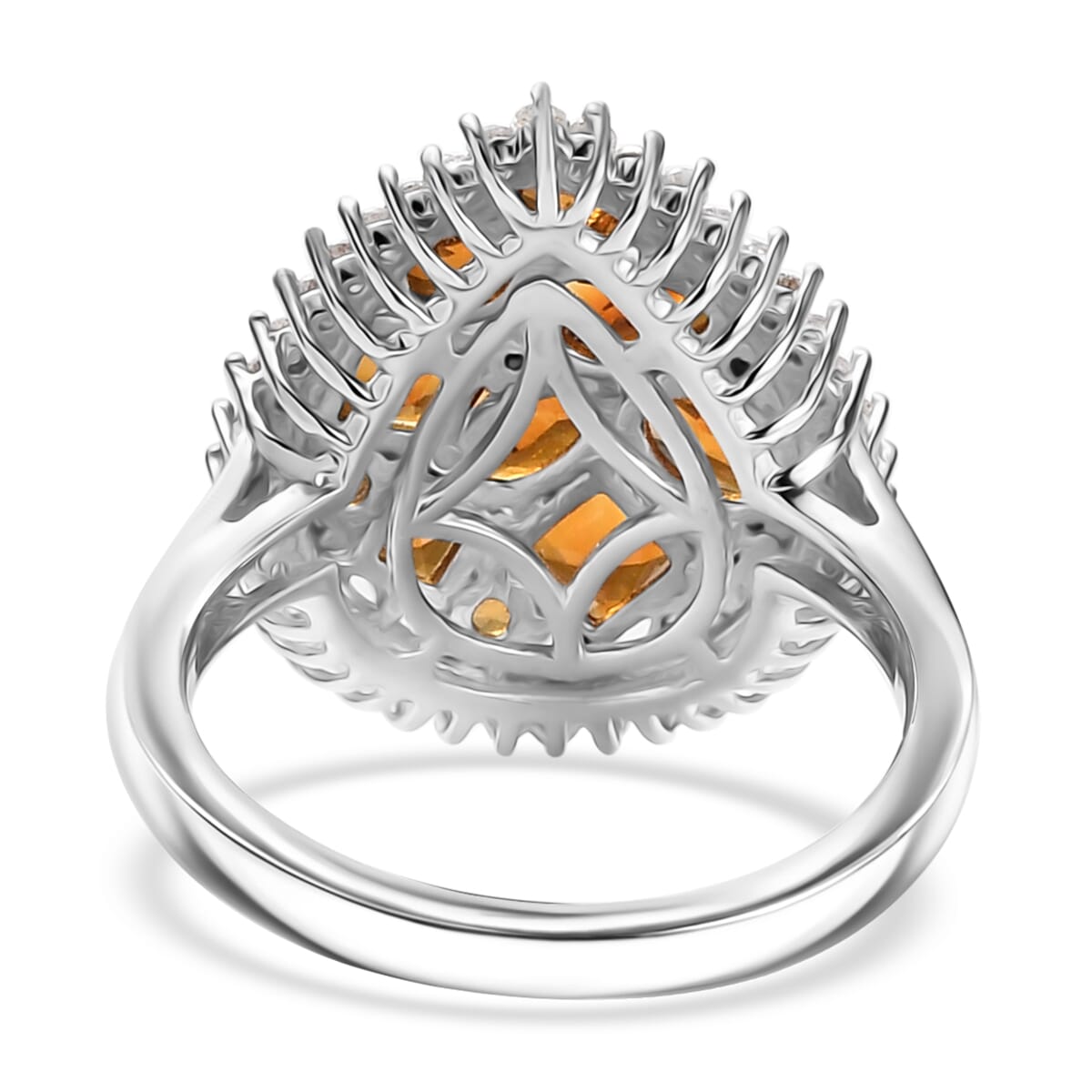 Karis Santa Ana Madeira Citrine and Multi Gemstone 2.75 ctw Miracle Garden Ring in Platinum Bond (Size 10.0)  image number 4