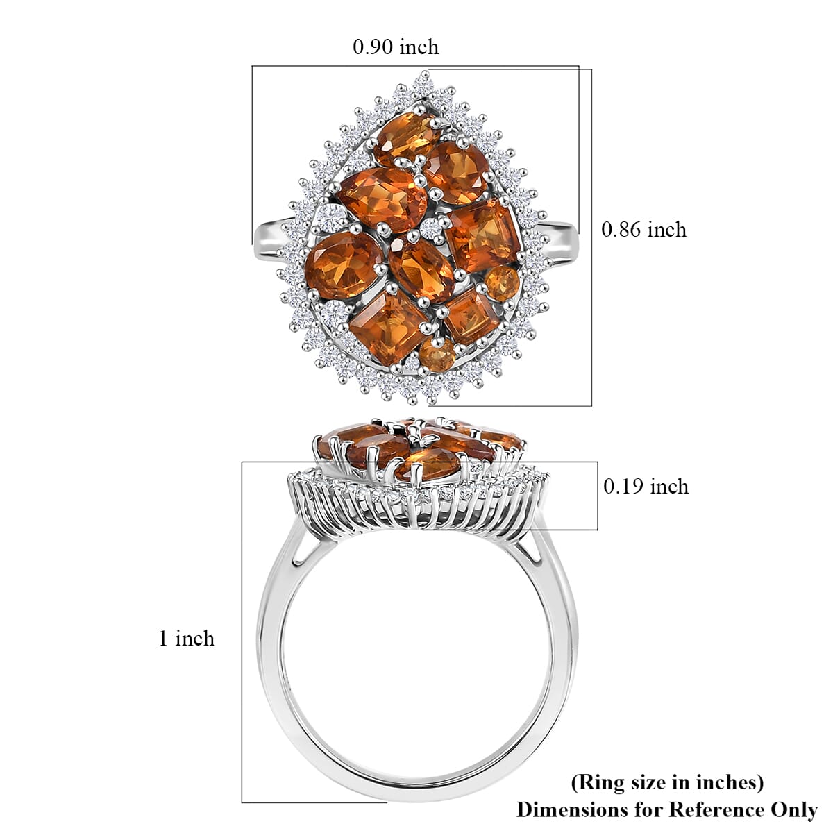 Karis Santa Ana Madeira Citrine and Multi Gemstone 2.75 ctw Miracle Garden Ring in Platinum Bond (Size 7.0)  image number 5