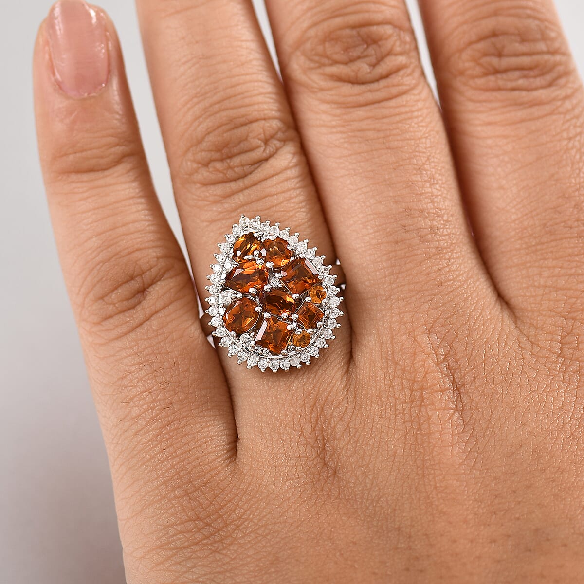 Karis Santa Ana Madeira Citrine and Multi Gemstone 2.75 ctw Miracle Garden Ring in Platinum Bond (Size 8.0)  image number 2