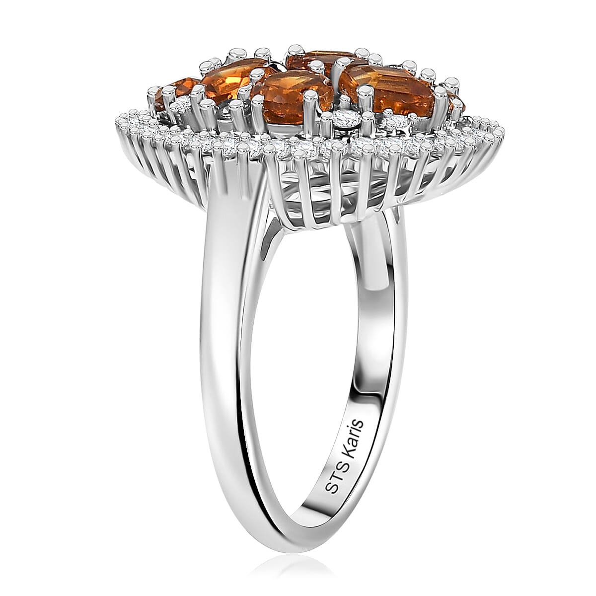 Karis Santa Ana Madeira Citrine and Multi Gemstone 2.75 ctw Miracle Garden Ring in Platinum Bond (Size 8.0)  image number 3