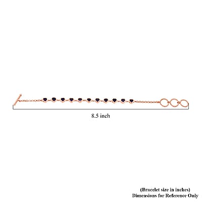 Karis African Amethyst 4.50 ctw Heart Bracelet in 18K Rose Gold Plated (6.50-8.0In)