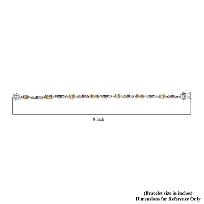 Epic Deal Karis Brazilian Citrine, Orissa Rhodolite Garnet Art Deco Bracelet Platinum Bond (7.25 In) 4.35 ctw