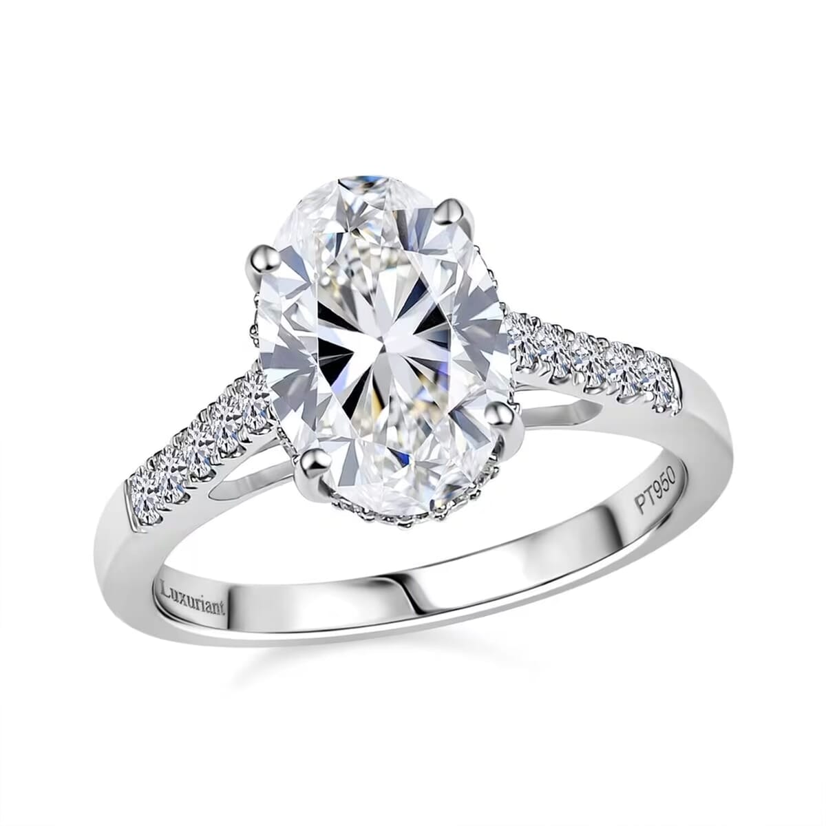 Luxuriant Lab Grown Diamond E-F VS 3.15 ctw Ring in 950 Platinum (Size 10.0) image number 0