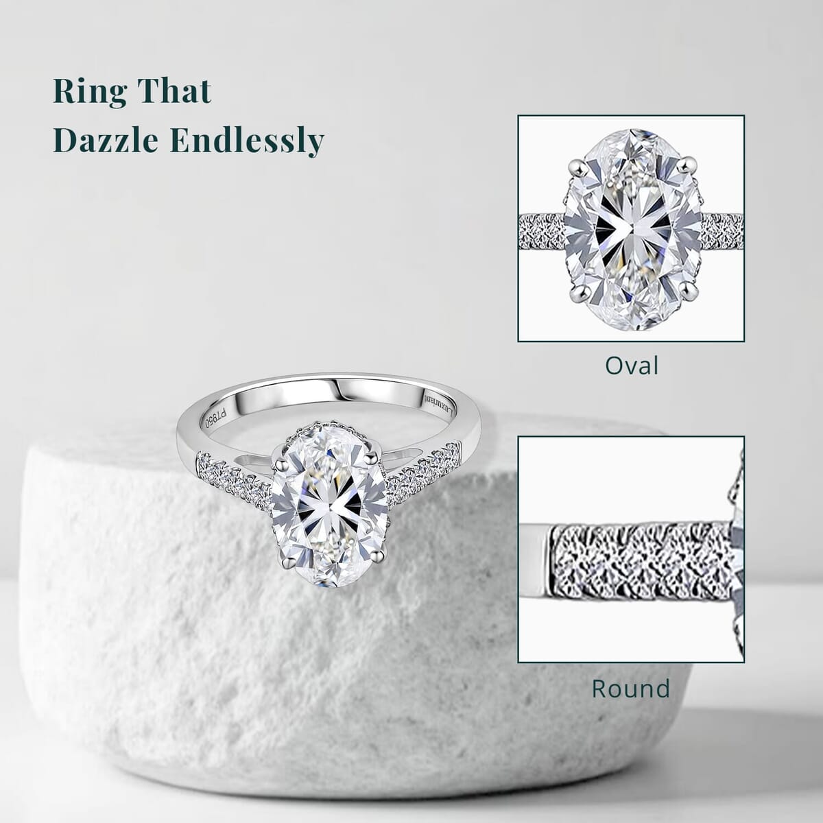 Luxuriant Lab Grown Diamond E-F VS 3.15 ctw Ring in 950 Platinum (Size 10.0) image number 5