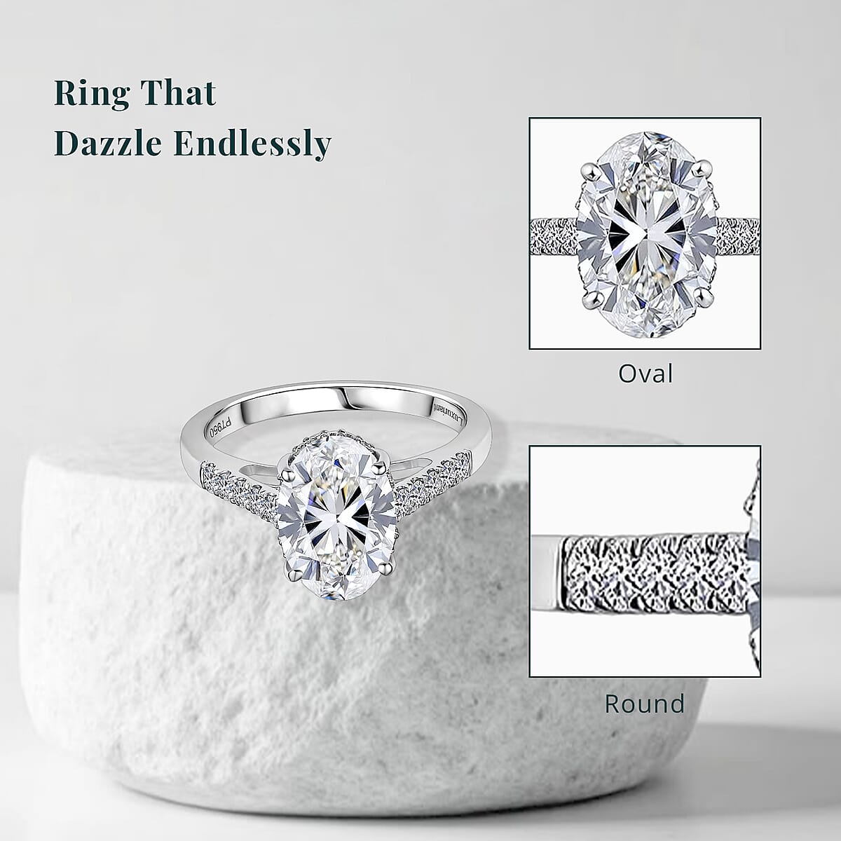 IGI Certified Luxuriant Lab Grown Diamond E-F VS 3.15 ctw Crown Hidden Halo Ring in 950 Platinum (Size 7.0) image number 5