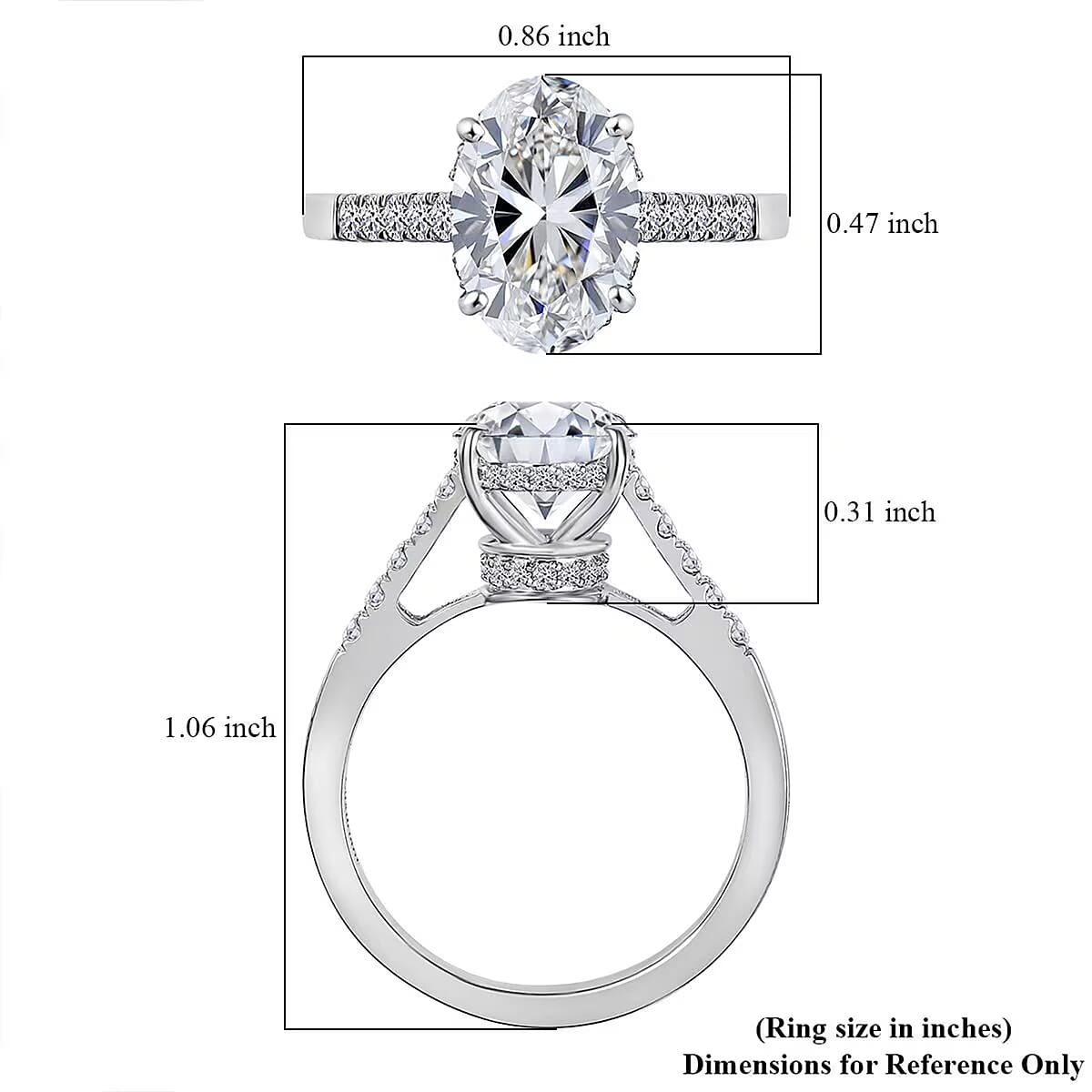 IGI Certified Luxuriant Lab Grown Diamond E-F VS 3.15 ctw Crown Hidden Halo Ring in 950 Platinum (Size 7.0) image number 7