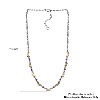 Karis Brazilian Citrine and Orissa Rhodolite 5.35 ctw Garnet Art Deco Necklace Platinum Bond 18 Inches