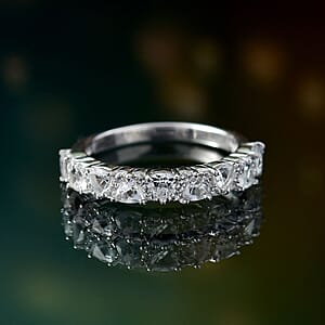 D'Joy Golconda Topaz 1.50 ctw Wave Ring in Platinum Over Sterling Silver (Size 5.0)