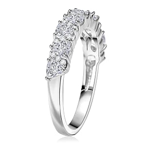 D'Joy Golconda Topaz 1.50 ctw Wave Ring in Platinum Over Sterling Silver (Size 5.0)