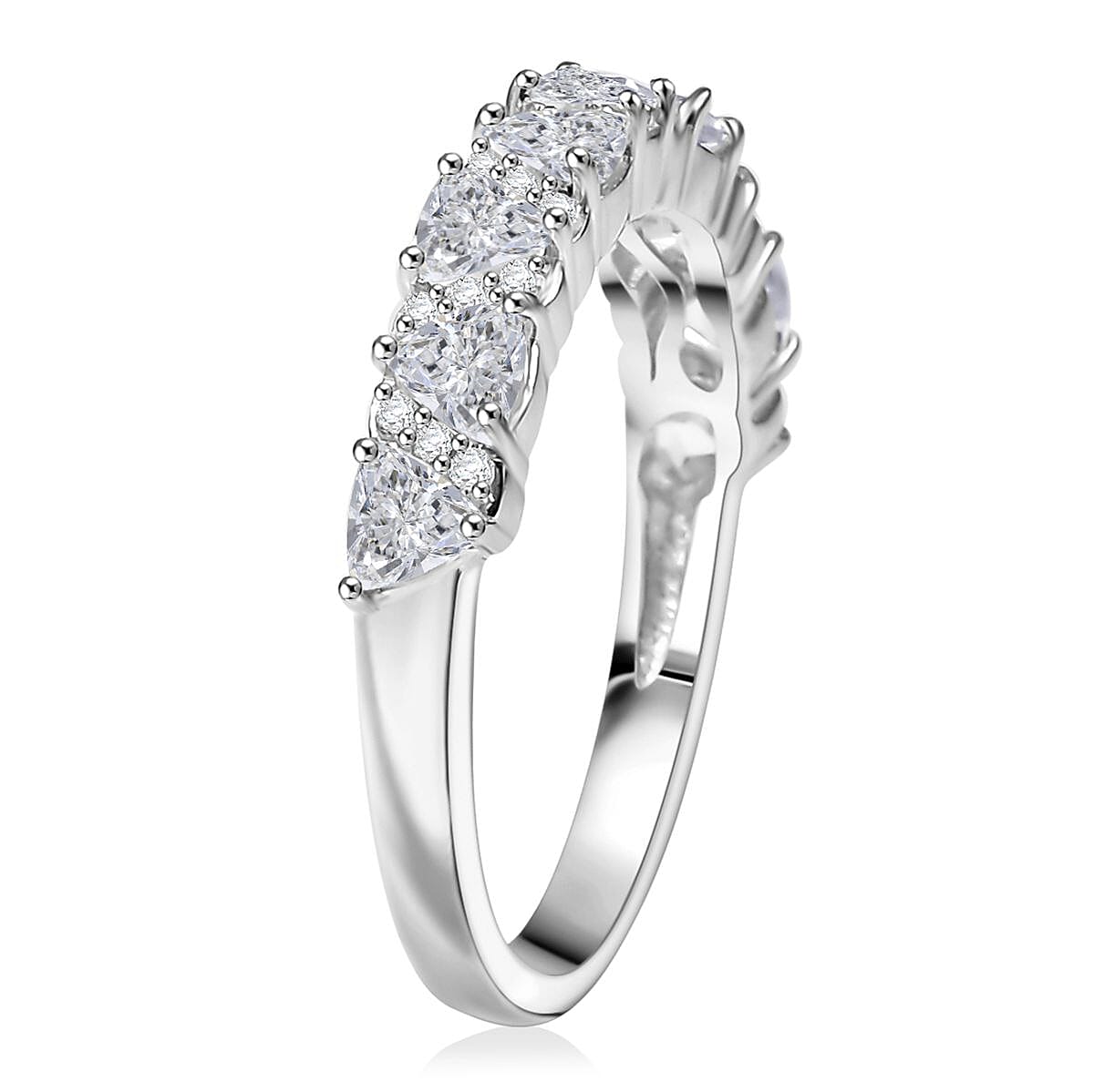 D'Joy Golconda Topaz 1.50 ctw Wave Ring in Platinum Over Sterling Silver (Size 8.0) image number 3