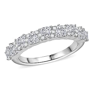 D'Joy Golconda Topaz 1.50 ctw Wave Ring in Platinum Over Sterling Silver (Size 9.0)