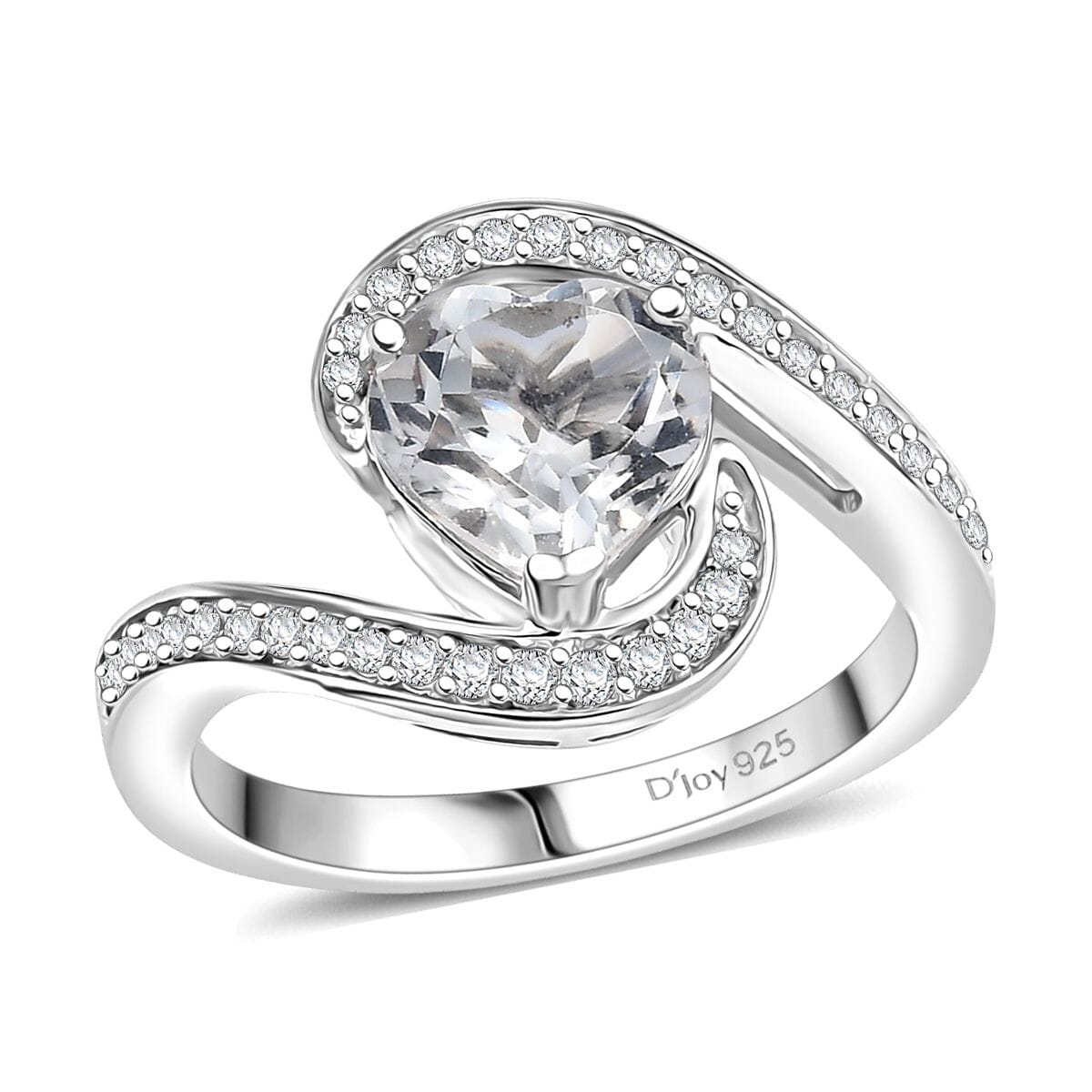 D'Joy Golconda Topaz 2.50 ctw Infinity Swirl Ring in Platinum Over Sterling Silver (Size 10.0)  image number 0